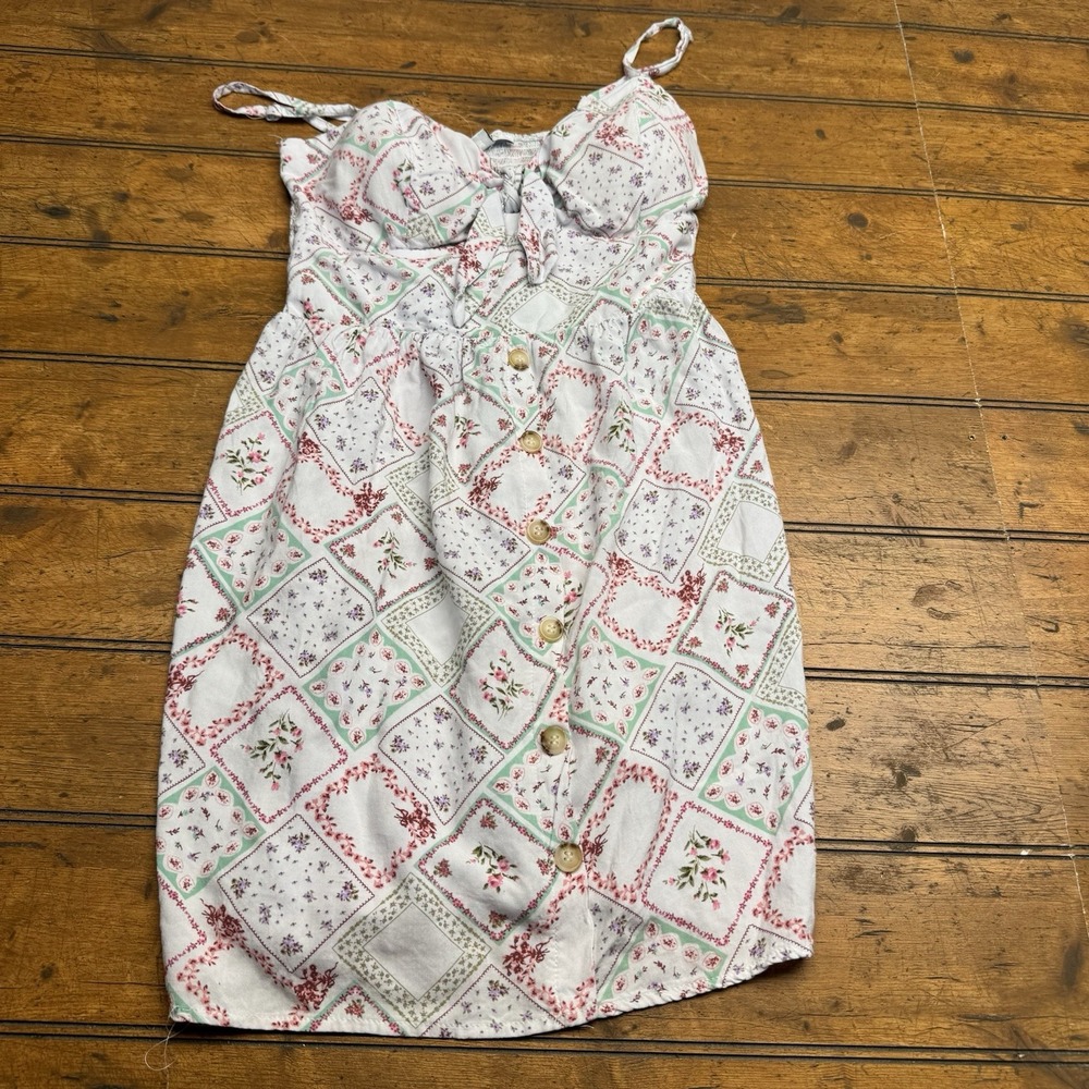 AUW Mini Sundress Medium Adjustable Straps Elastic Pullover Spring Back 2 School